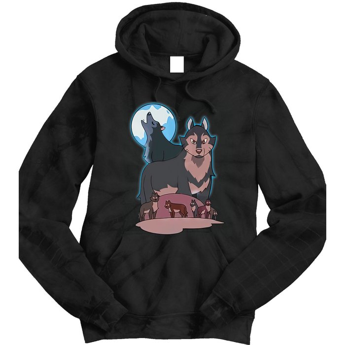 Wolves Howling At The Moon - Wolf Wolves Hunter Tie Dye Hoodie