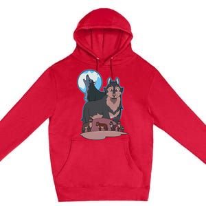 Wolves Howling At The Moon - Wolf Wolves Hunter Premium Pullover Hoodie