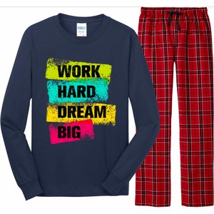 Work Hard & Always Dream Big Graphic Tees & Cool Designs Long Sleeve Pajama Set