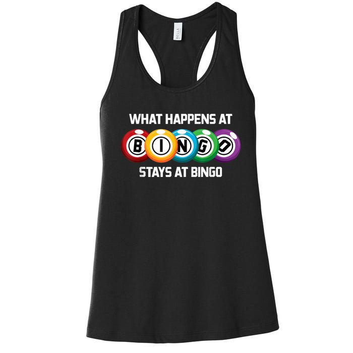 What Happens At Bingo Stays At Bingo Women's Racerback Tank