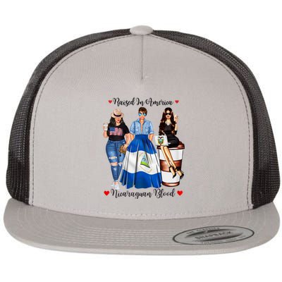 Womenss Half American Half Nicaraguan Womenss USA Born In Nicaragua Flat Bill Trucker Hat