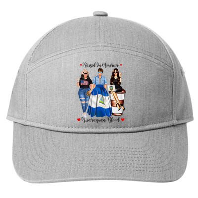 Womenss Half American Half Nicaraguan Womenss USA Born In Nicaragua 7-Panel Snapback Hat