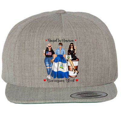 Womenss Half American Half Nicaraguan Womenss USA Born In Nicaragua Wool Snapback Cap