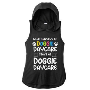 What happens at doggie daycare Quote Dog Daycare Worker Ladies PosiCharge Tri-Blend Wicking Draft Hoodie Tank