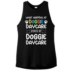 What happens at doggie daycare Quote Dog Daycare Worker Ladies PosiCharge Tri-Blend Wicking Tank