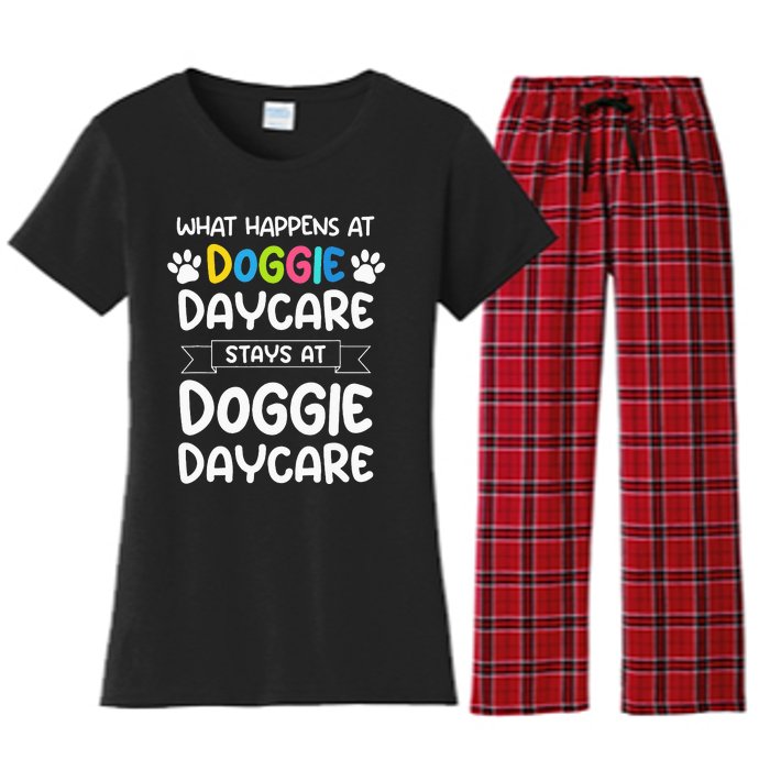 What happens at doggie daycare Quote Dog Daycare Worker Women's Flannel Pajama Set