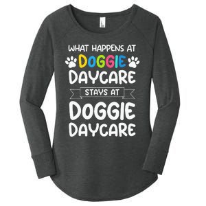 What happens at doggie daycare Quote Dog Daycare Worker Women's Perfect Tri Tunic Long Sleeve Shirt