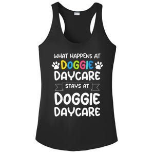 What happens at doggie daycare Quote Dog Daycare Worker Ladies PosiCharge Competitor Racerback Tank