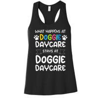 What happens at doggie daycare Quote Dog Daycare Worker Women's Racerback Tank