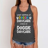 What happens at doggie daycare Quote Dog Daycare Worker Women's Knotted Racerback Tank