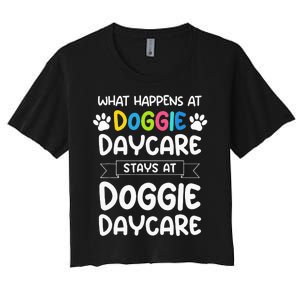 What happens at doggie daycare Quote Dog Daycare Worker Women's Crop Top Tee