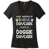 What happens at doggie daycare Quote Dog Daycare Worker Women's V-Neck T-Shirt