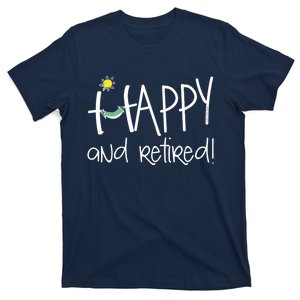 Wo Happy And Retired Funny Retirement VNeck T-Shirt