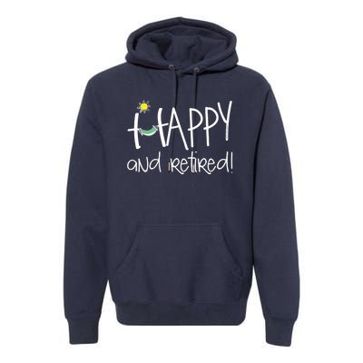 Wo Happy And Retired Funny Retirement VNeck Premium Hoodie