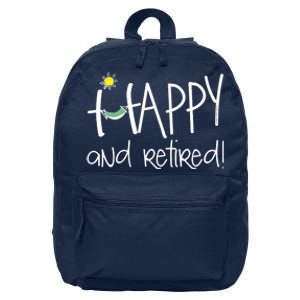 Wo Happy And Retired Funny Retirement VNeck 16 in Basic Backpack