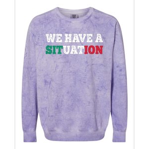 We Have A Situation New Jersey Garden Nj Shore Italian Flag Colorblast Crewneck Sweatshirt