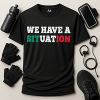 We Have A Situation New Jersey Garden Nj Shore Italian Flag Cooling Performance Crew T-Shirt