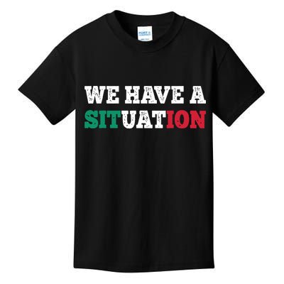 We Have A Situation New Jersey Garden Nj Shore Italian Flag Kids T-Shirt