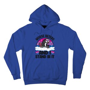 Worse Hetero And I Stand Bi It Opossum Bi Pride Bisexual Meaningful Gift Hoodie