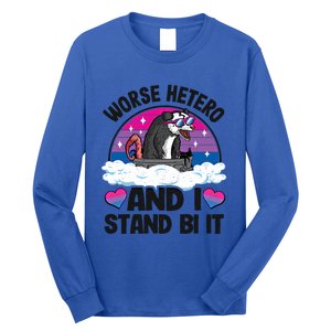 Worse Hetero And I Stand Bi It Opossum Bi Pride Bisexual Meaningful Gift Long Sleeve Shirt