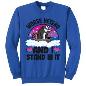 Worse Hetero And I Stand Bi It Opossum Bi Pride Bisexual Meaningful Gift Sweatshirt