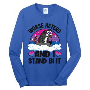 Worse Hetero And I Stand Bi It Opossum Bi Pride Bisexual Meaningful Gift Tall Long Sleeve T-Shirt