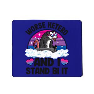 Worse Hetero And I Stand Bi It Opossum Bi Pride Bisexual Meaningful Gift Mousepad