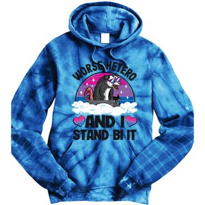 Worse Hetero And I Stand Bi It Opossum Bi Pride Bisexual Meaningful Gift Tie Dye Hoodie