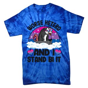 Worse Hetero And I Stand Bi It Opossum Bi Pride Bisexual Meaningful Gift Tie-Dye T-Shirt