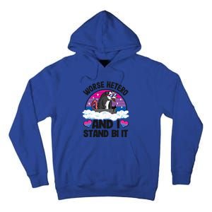 Worse Hetero And I Stand Bi It Opossum Bi Pride Bisexual Meaningful Gift Tall Hoodie