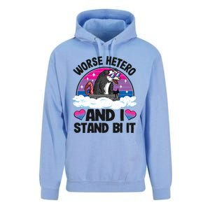 Worse Hetero And I Stand Bi It Opossum Bi Pride Bisexual Meaningful Gift Unisex Surf Hoodie