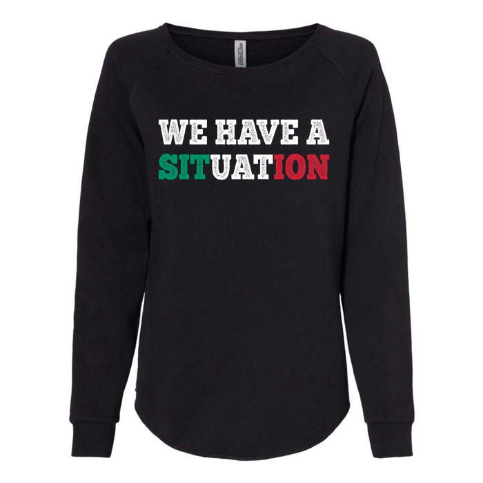 We Have A Situation New Jersey Garden Nj Shore Italian Flag Womens California Wash Sweatshirt