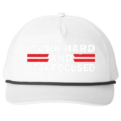 Work Hard And Stay Focused Snapback Five-Panel Rope Hat