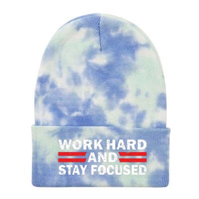 Work Hard And Stay Focused Tie Dye 12in Knit Beanie