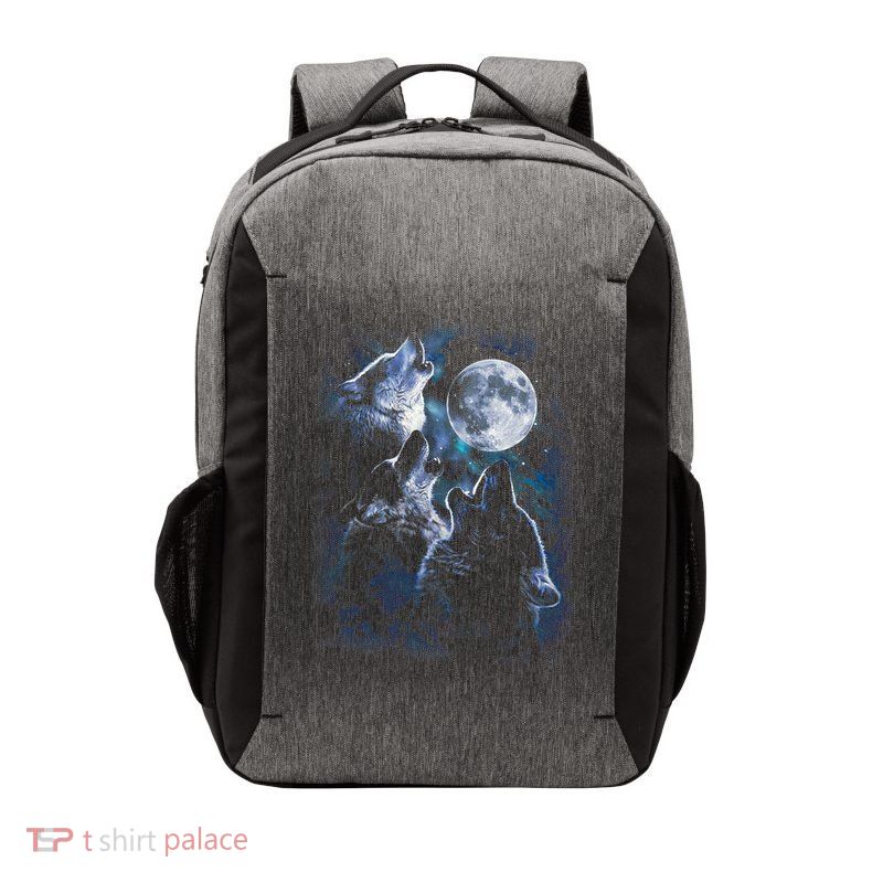 Wolf Howling At The Moon Wildlife Wolves Lovers Vector Backpack