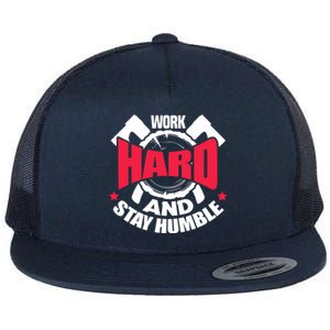 Work Hard And Stay Humble Axe Hatchet Throwing Axe Thrower Gift Flat Bill Trucker Hat