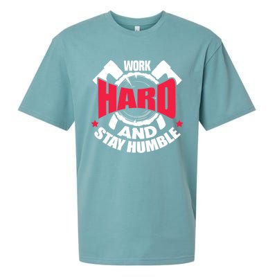 Work Hard And Stay Humble Axe Hatchet Throwing Axe Thrower Gift Sueded Cloud Jersey T-Shirt