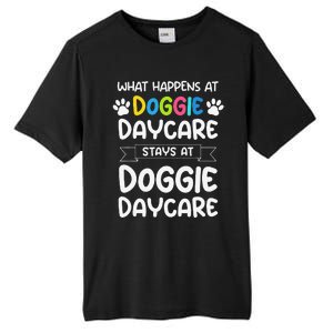 What Happens At Doggie Daycare Quote Dog Daycare Worker Tall Fusion ChromaSoft Performance T-Shirt