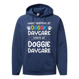 What Happens At Doggie Daycare Quote Dog Daycare Worker Performance Fleece Hoodie