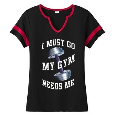 Workout Health And Fitness My Gym Needs Me Meaningful Gift Ladies Halftime Notch Neck Tee