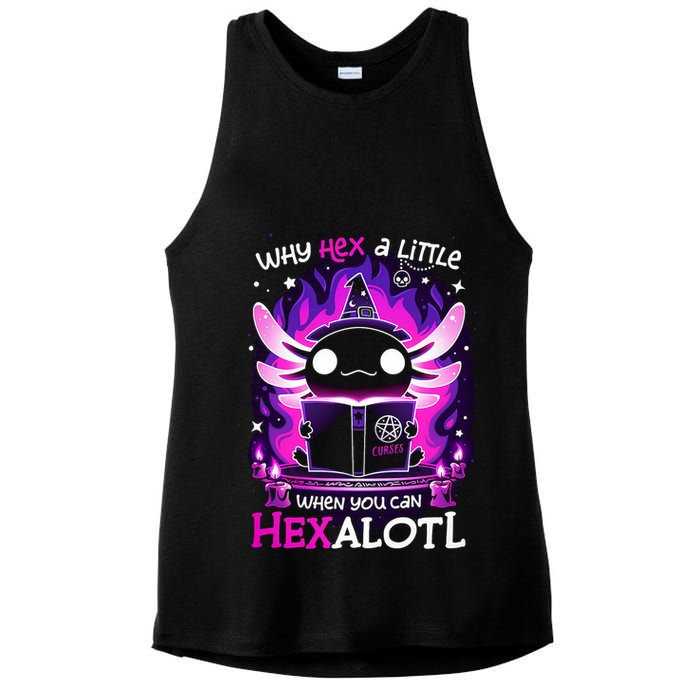 Why Hex A Little When U Can Hex Alotl Axolotl Halloween  Ladies PosiCharge Tri-Blend Wicking Tank