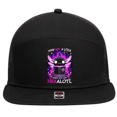 Why Hex A Little When U Can Hex Alotl Axolotl Halloween  7 Panel Mesh Trucker Snapback Hat