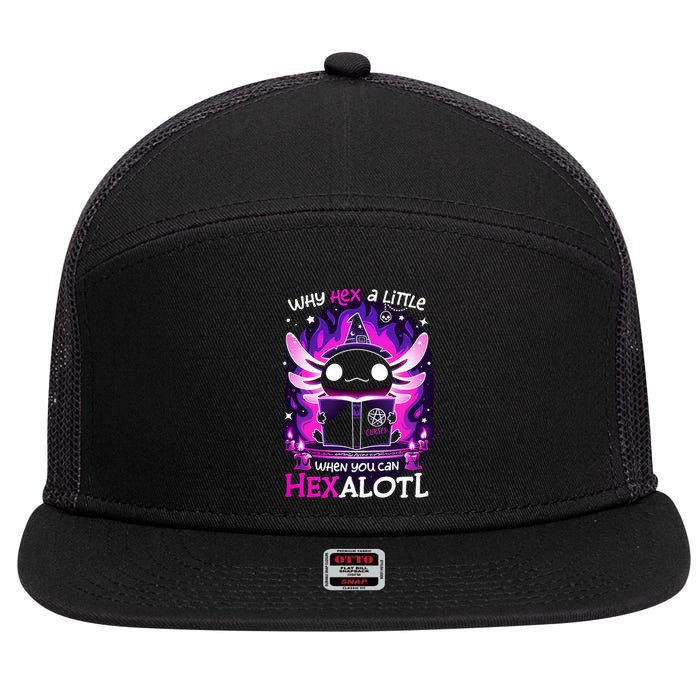 Why Hex A Little When U Can Hex Alotl Axolotl Halloween  7 Panel Mesh Trucker Snapback Hat