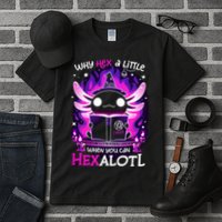 Why Hex A Little When U Can Hex Alotl Axolotl Halloween  Tall T-Shirt
