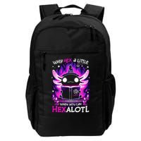 Why Hex A Little When U Can Hex Alotl Axolotl Halloween  Backpack