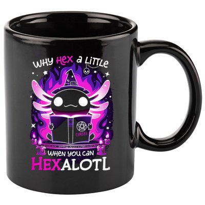 Why Hex A Little When U Can Hex Alotl Axolotl Halloween  11oz C Handle Ceramic Mug