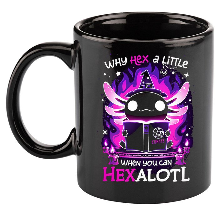 Why Hex A Little When U Can Hex Alotl Axolotl Halloween  11oz C Handle Ceramic Mug