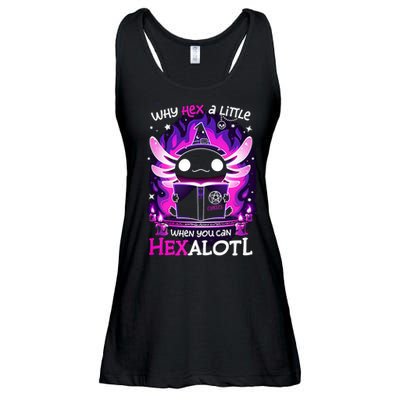 Why Hex A Little When U Can Hex Alotl Axolotl Halloween  Ladies Essential Flowy Tank
