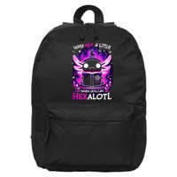 Why Hex A Little When U Can Hex Alotl Axolotl Halloween  16 in Basic Backpack