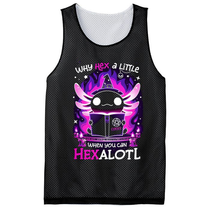 Why Hex A Little When U Can Hex Alotl Axolotl Halloween  Mesh Reversible Basketball Jersey Tank